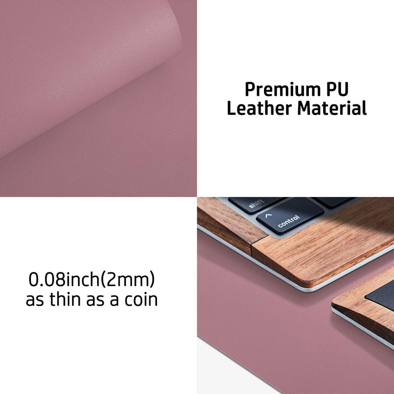 Leather Desk Pad Protector,Mouse Pad,Office Desk Mat,Non-Slip PU Leather Desk Blotter,Laptop Desk Pad,Waterproof Desk Writing Pad for Office and Home (Dark Pink,23.6" x 13.7") 23.6" x 13.7" Purple