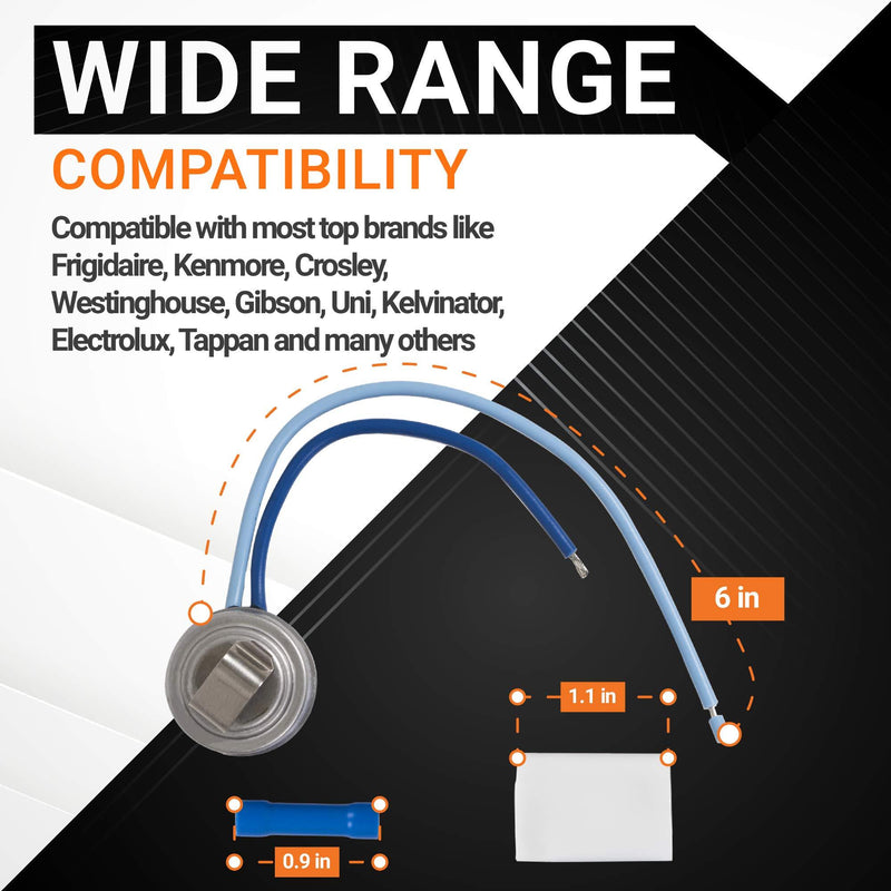 5303918202 Refrigerator Defrost Thermostat Replacement Part by Blue Stars - Exact Fit For Frigidaire & Kenmore Refrigerators - Replaces 241619705 AP2150133 833603 PS469510