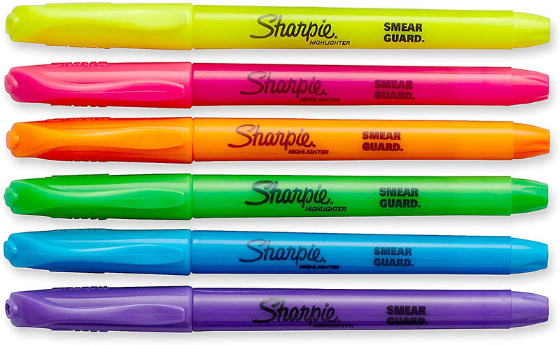 Sharpie 27145 Pocket Highlighters, Chisel Tip, Assorted Colors, 12-Count