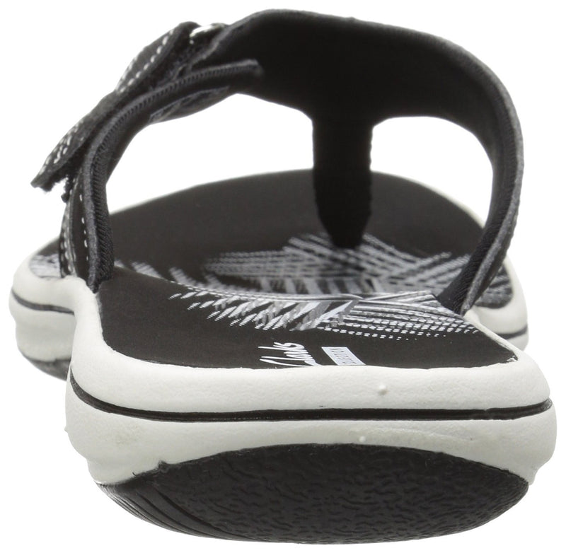 Clarks Womens Breeze Sea Flip Flops Comfort Summer Sandals 5 Black Synthetic