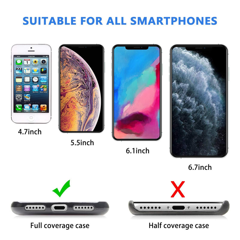 Phone Lanyard, SHANSHUI Universal Cell Phone Lanyard Adjustable Crossbody Neck Strap and Wristlet Strap Phone Charms with 4 Durable Pads Compatible with All Smartpones Black+4pads