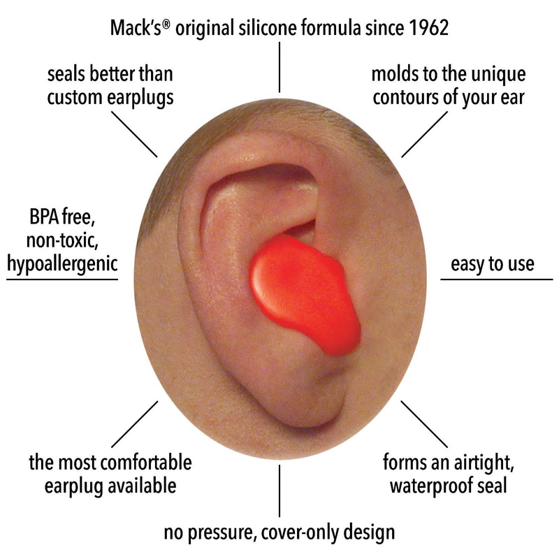 Mack's Soft Moldable Silicone Putty Ear Plugs – Kids Size, 15 Pair – Comfortable Small Earplugs for Swimming, Bathing, Travel, Loud Events and Flying