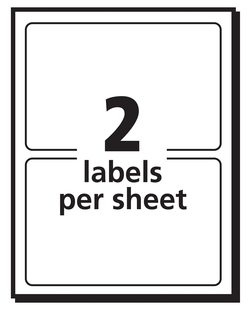 Avery Removable Print or Write 2" x 4" Labels - Great for Home Organization Projects, Pack of 100 White Labels (5444)