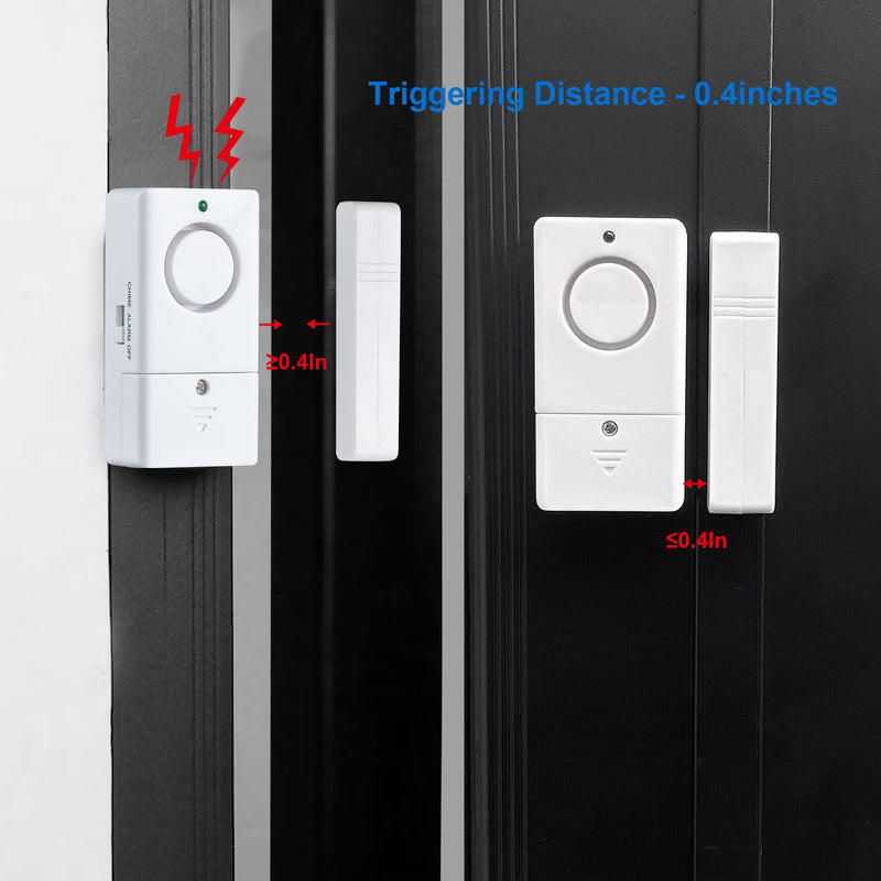 Window Door Alarm, Wireless Personal Home Kids Security Alarms with Chime for House, RV, Office, Business Safe (6Pack)