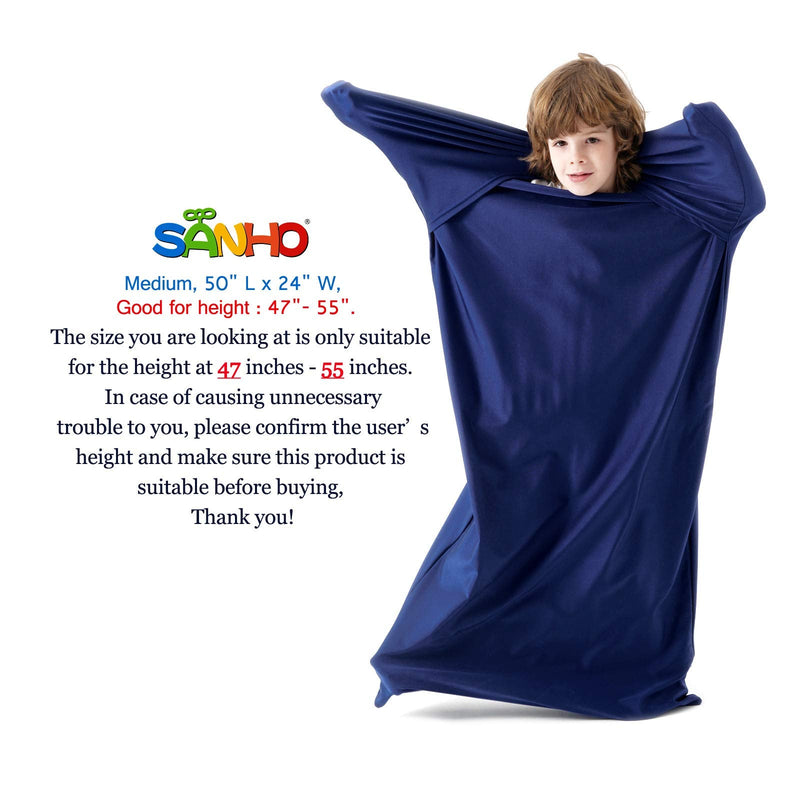 SANHO Premium Sensory Sock Budy Sock, Perfect for Children with Sensory Processing Disorder, Updated Version (Navy, Medium) Navy Medium (Pack of 1)