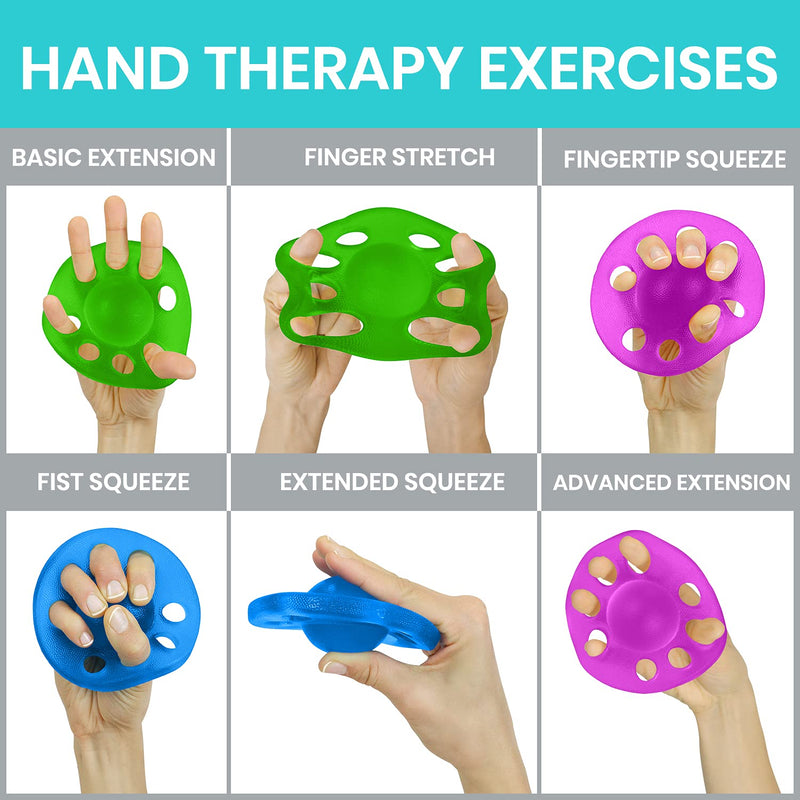 Vive Finger Exerciser and Hand Strengthener - Extensor Trainer Grip Stretcher Balls - Therapy Exercises for Arthritis, Carpal Tunnel, Forearm Muscle Strength Band Guitar, Rock Climbing Strengthening