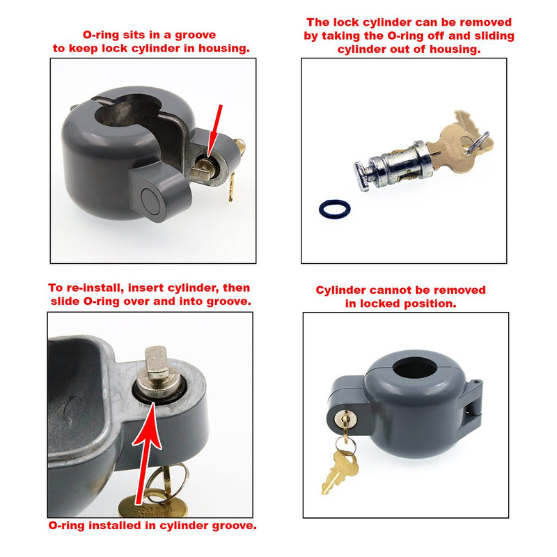 Defender Security S 4180 Doorknob Lock-Out Device – Doorknob Lock with Key to Block Access to Keyhole, Removeable and Easy to Use, Fits Round Doorknobs with Max Diameter of 2-7/8”