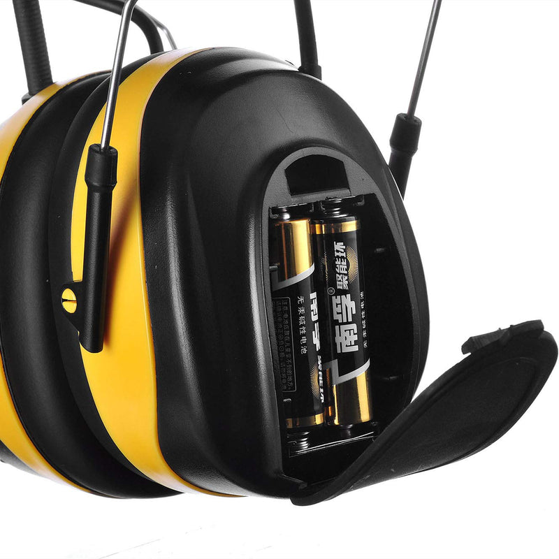 PROTEAR Digital AM FM Radio Headphones, 25dB NRR Ear Protection Safety Ear Muffs, Noise Reduction Hearing Protector for Lawn Mowing and Landscaping(Yellow) A-yellow