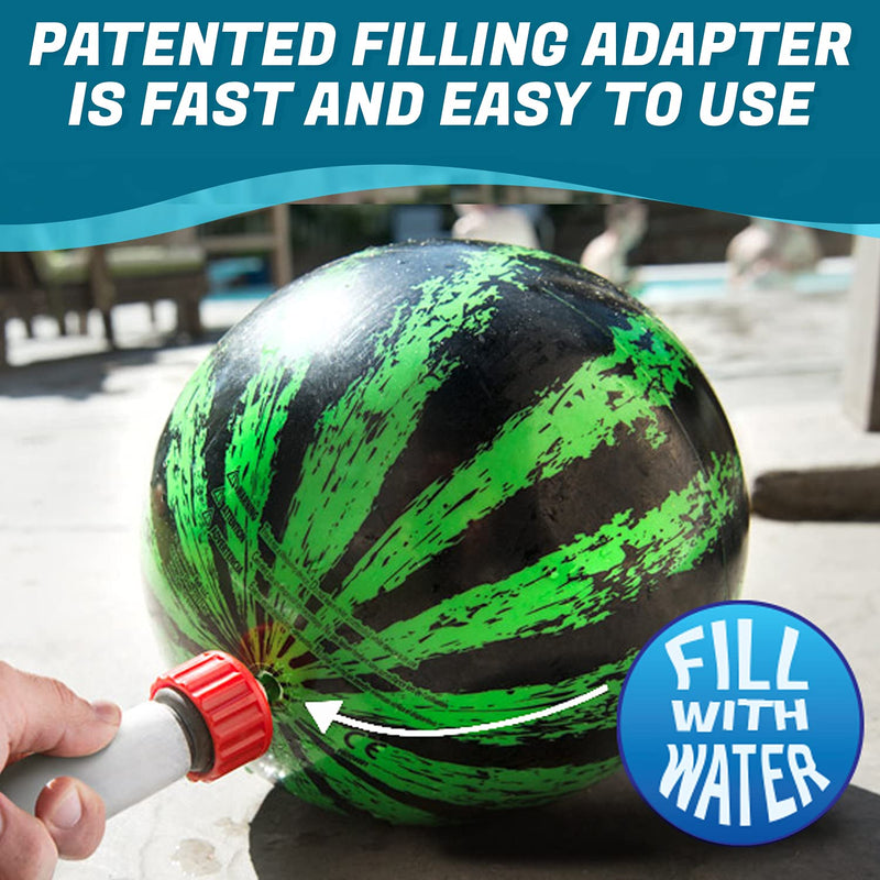 Watermelon Ball â€“ The Ultimate Swimming Pool Game | Pool Ball for Under Water Passing, Dribbling, Diving and Pool Games for Teens, Kids, or Adults | 9 in. Ball Fills with Water 9 Inches