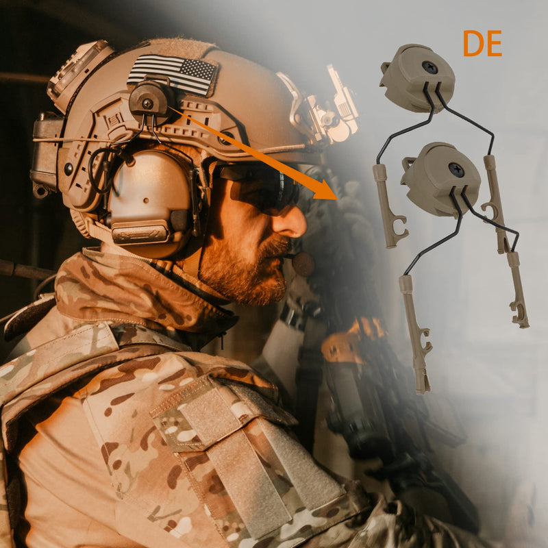 ARC Adapter Rail Mounting of Tactical Headset Compatible with Comta Headset and Helmet with ARC Rail DE