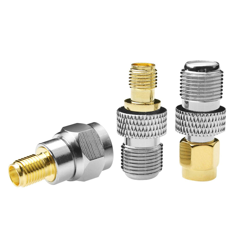 F-Type to SMA Male Female 3 Sets 9 Pcs RF Coaxial Coax Adapter Connector SMA to F-Type SMA Male to F Female F Female to SMA Female