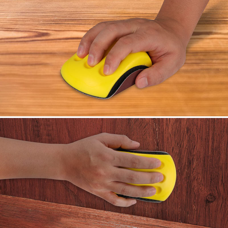 STEBRUAM sanding block Velcro, hook and loop hand sanding block mouse-shaped polishing sanding disc polish with Velcro interface hand pad for sanding work with sanding discs Velcro Mouse Cap 5 inch