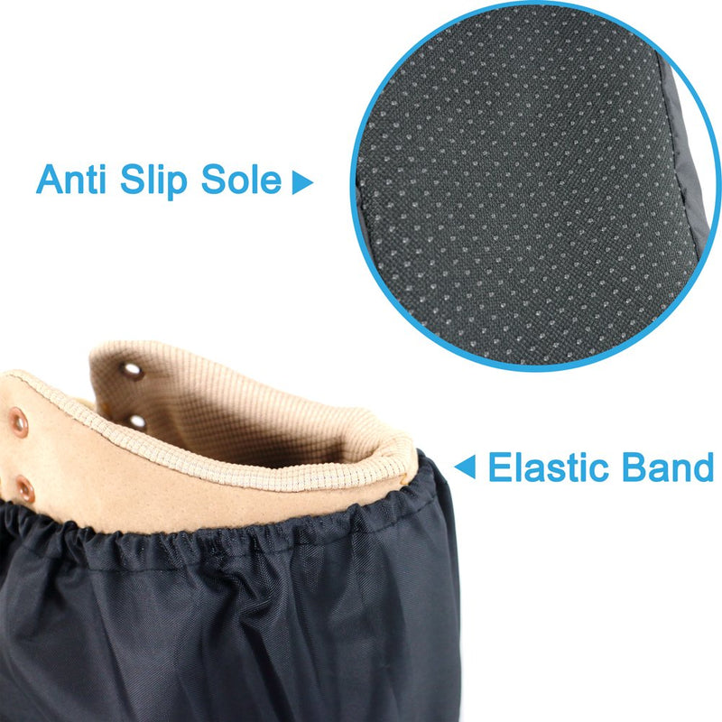 LINKEASE Reusable Boot & Shoe Covers Water Resistant Non Skid and Washable for Real Estate Contractors to Keep Floors Carpets Footwear and Rooms Clean - 5 Pairs (Extra Large, Black) Extra Large