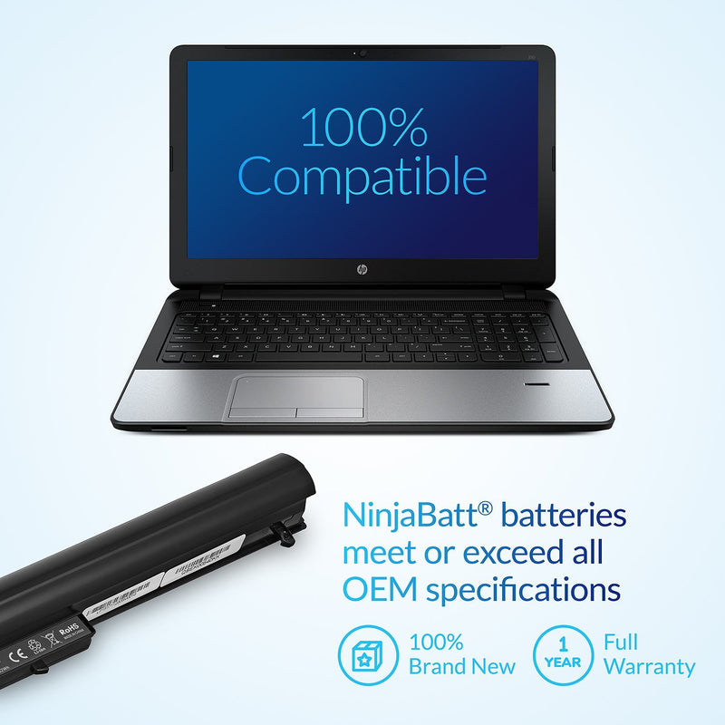 NinjaBatt Battery for HP 776622-001 752237-001 728460-001 LA04 15-N210DX 15-F162DX 15-F100DX LA04DF 15-F010DX 15-F004WM 15-F305DX 15-N013DX LAO4 - High Performance [4 Cells/2200mAh]