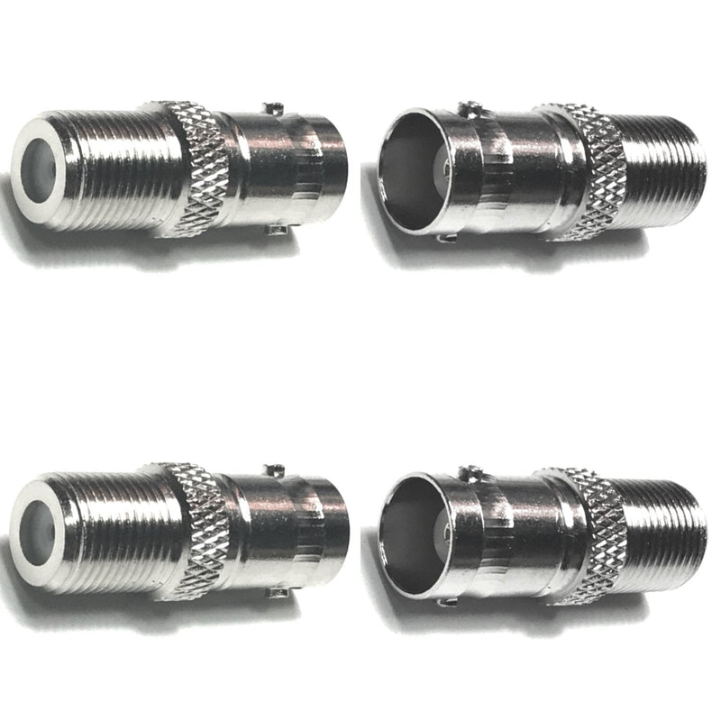 CESS BNC Female to F typeFemale CCTV Security Camera RF/Coaxial Adapter Connector (jcx) (4 Pack)
