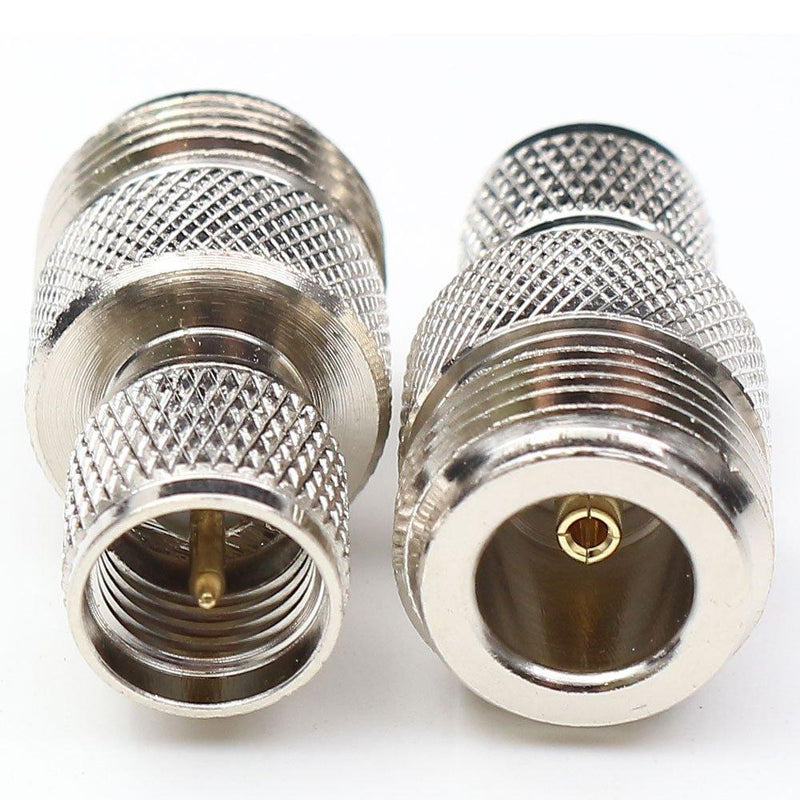 ANHAN N Female to Mini UHF Male Connectors,Mini UHF to N Type adapters N Type coaxial Connector RF Coax Adapter 2Packs