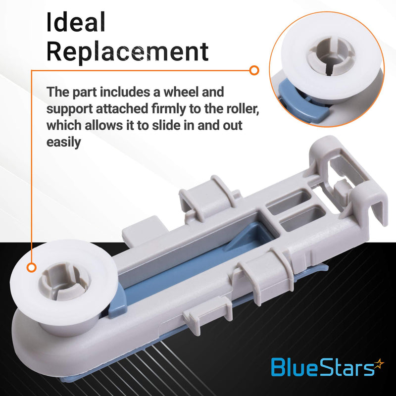 Ultra Durable 8539128 Dishwasher Upper Dishrack Wheel Replacement Part by Blue Stars - Exact Fit for Whirlpool & Kenmore Dishwashers - Replaces W11157083 8539128 W10889279 WP8539128