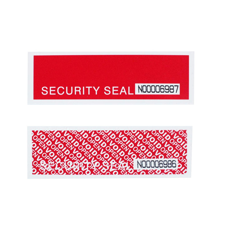 1 Roll Precut Serial Numbered Tamper Resistant Security Void Tape (2 in. x 55 Yards x 2 mil, 100% Total Transfer, Red - TamperSTOP)