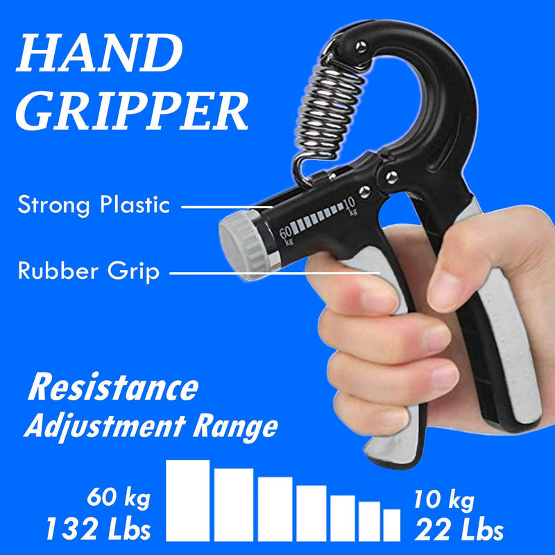 roygra Grip Strength Trainer, Forearm Workout, Hand & Finger Exerciser - 5 Pack