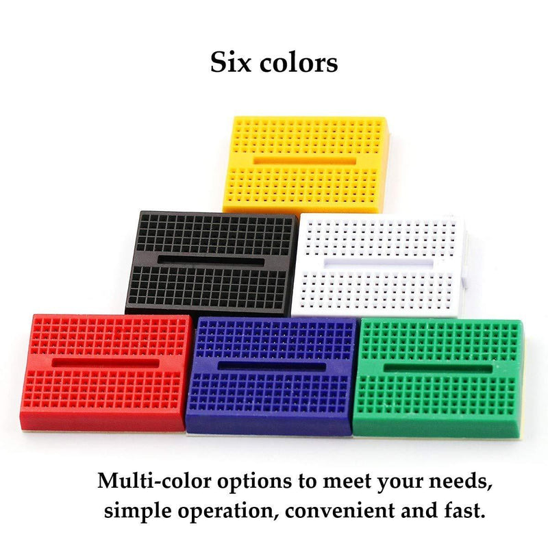 CenryKay 12PCS Mini Breadboard Kit 170 Points Mini Small Solderless Breadboard PCB Board Kit for Arduino Proto Shield(6 Colors 12PCS) 170 Points Breadboard