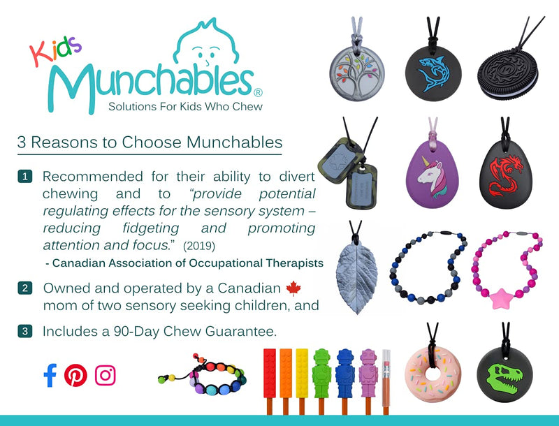 Munchables Soccer Ball Chew Necklace for Kids - Sensory Chew Jewelry