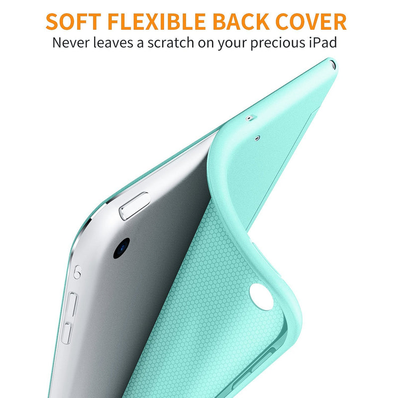 DTTO Mini Case for iPad Mini 3/2/1, (Not Compatible with Mini 5th Generation 2019) Ultra Slim Lightweight Smart Case Trifold Cover Stand with Flexible Soft TPU Back Cover [Auto Sleep/Wake],Mint Green Mint Green