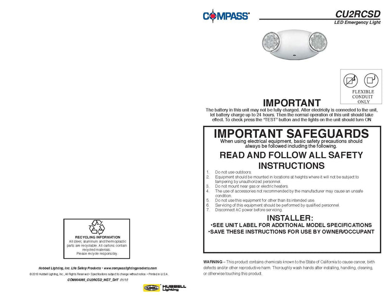 Compass CU2RCB CU2 Series Black Housing, Remote Capacity