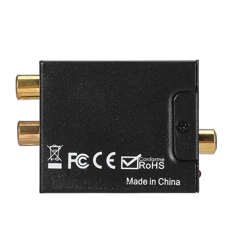 Digital to Analog Converter Adapter Digital Optical Coaxial Toslink to Analog Audio Signals with Optical Fiber Cable and USB Power Cable