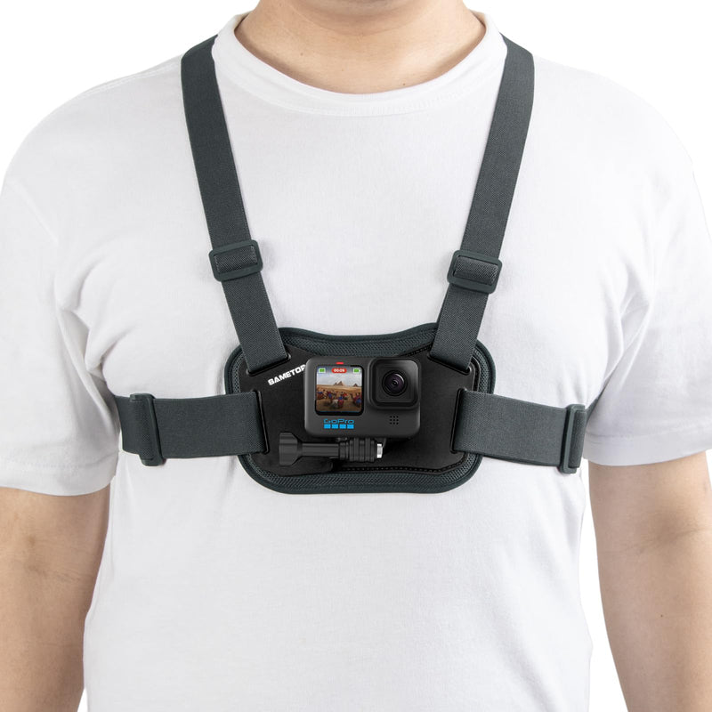 Sametop Chest Mount Harness Chesty Strap Compatible with GoPro Hero 11 10 9 8 7 6 5 Session AKASO DJI Osmo Action Cameras - Balance Stability and Comfort Performance