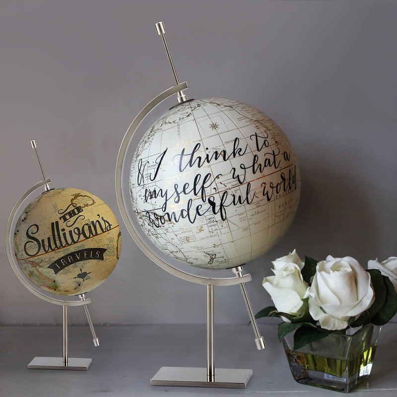 JuxYes Golden Toned Sphere Holder Caliper Stand, Hold 1-1/2 to 5, Caliper Style Display Stand for Mineral, Ornament, Gem, Shell, Coin, etc M