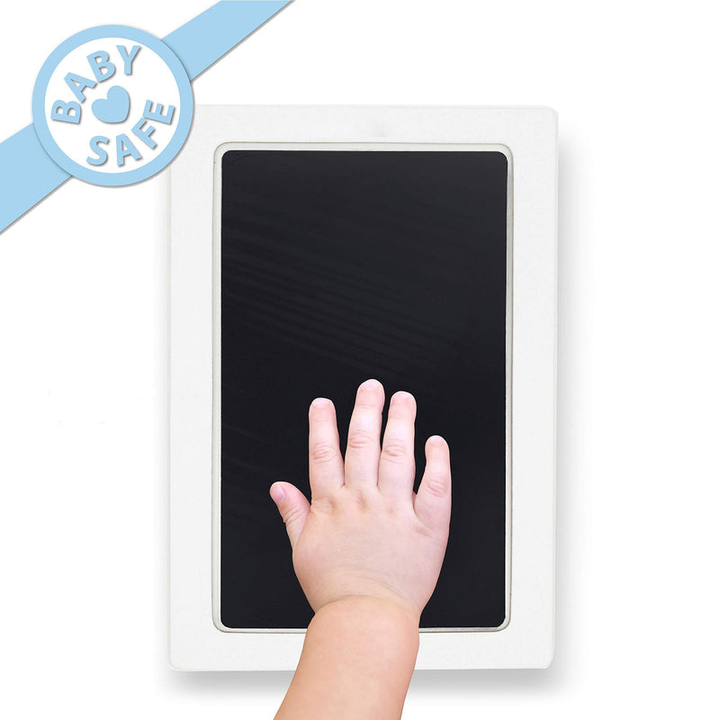 Large Clean Touch Ink Pad for Baby Handprints and Footprints â€“ Inkless Infant Hand & Foot Stamp â€“ Safe for Babies, Doesnâ€™t Touch Skin â€“ Perfect Family Memory or Gift, Black Print Kit by Tiny Gifts Large