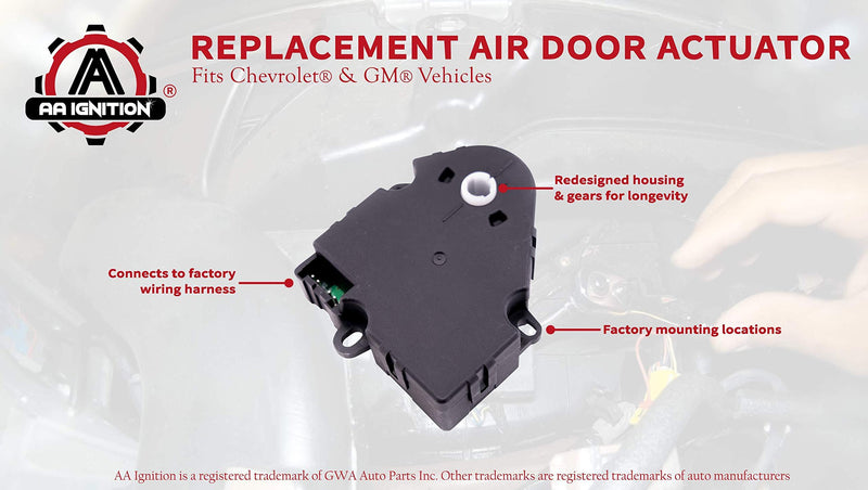 Air Door Actuator - Replaces 89018365, 604-106, 52402588 - Compatible with Chevrolet, Chevy, GMC 1994-2012 - Silverado 1500 and 2500, Tahoe, Sierra - HVAC Blend Control Actuator - Heater Blend Door