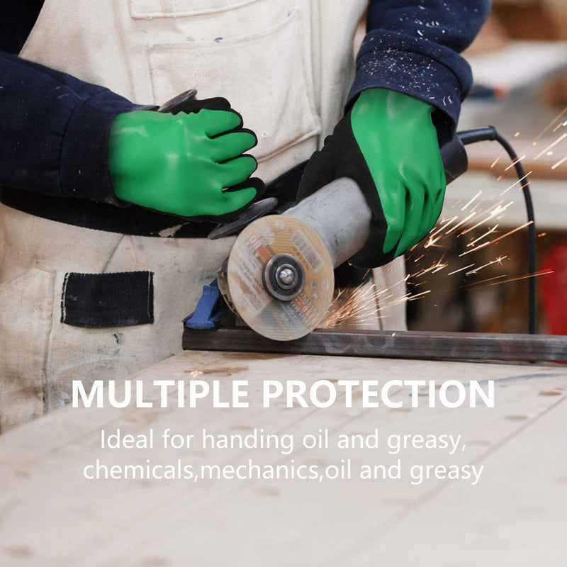 DS Safety Nitrile Coating Chemical Resistant Gloves 1 Pair (M) Medium (Pack of 2)