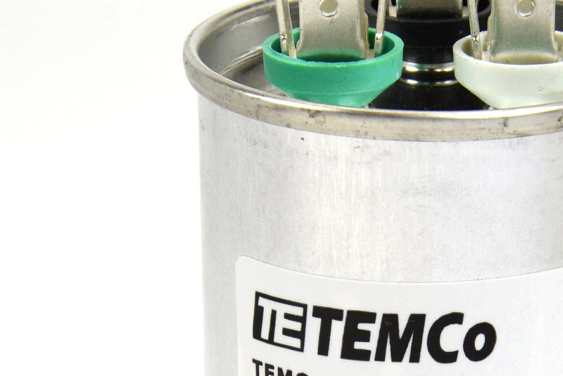 TEMCo 60+7.5 uf/MFD 370-440 VAC Volts Round Dual Run Capacitor 50+60 Hz AC Electric - Lot -1 (Optional uf/MFD, Voltage and Lot Quantities Available) 1 60/7.5 uf