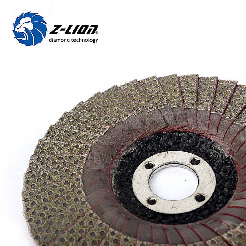 Z-LION 2 Pcs 4" Flap Sanding Disc Diamond Electroplated Grit 60 Sanding Sandpaper Wheel 4 inches