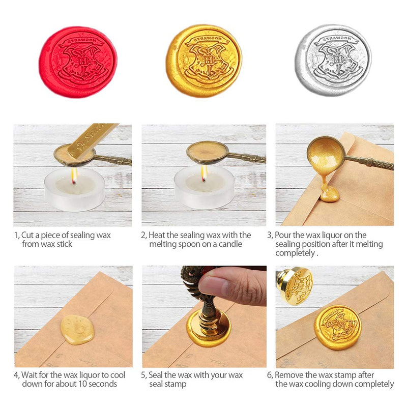 NC Upgraded Wax Seal Stamp Kit,Quill Pen Ink Set Includes Feather Dip Pen,Ink,5 Replacement Nibs,3 Wax Seal Sticks,Pen Nib Base,Seal Stamp, White Wax,Spoon,Envelope Letter Paper, Envelope Tool（Red） red