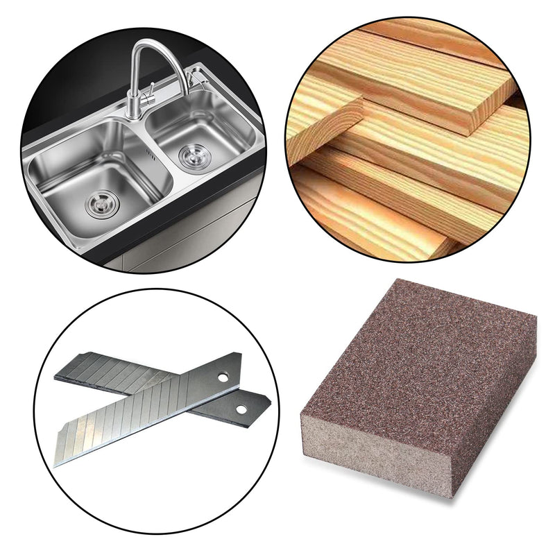 Sunxeke 6Pcs Sanding Sponge 180 Grit Fine Blocks for Pot Brush Pan Brush Metal Sanding Wood Sanding Washable&Reusable N-G-001-180