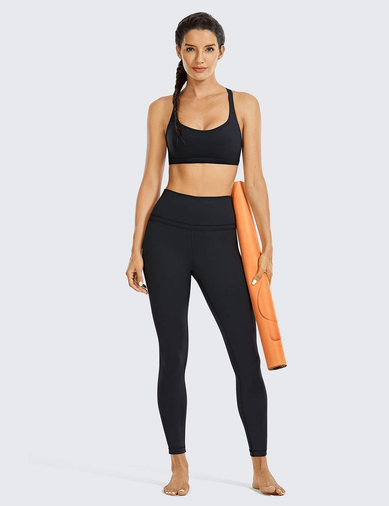 CRZ YOGA Women's Naked Feeling Yoga Pants 25 Inches - 7/8 High Waisted Camo Workout Leggings Leopard Animal Print XX-Small Black