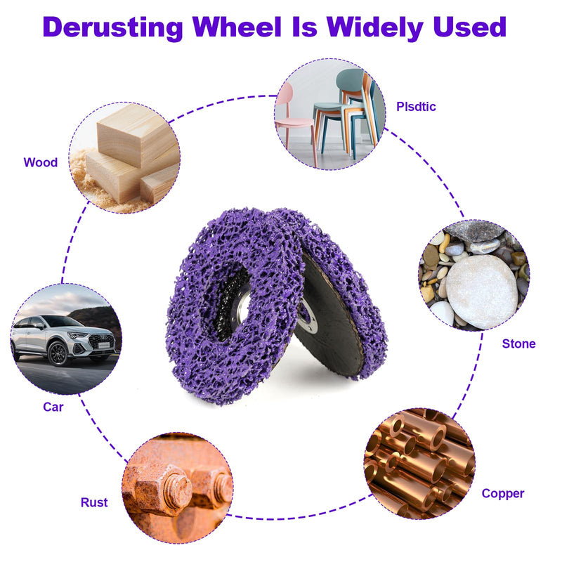 115 mm CSD disc sanding disc, 2 pieces cleaning disc, purple cleaning disc set, coarse cleaning disc, for rust removal, weld seams, remove paint, rust, oxidation