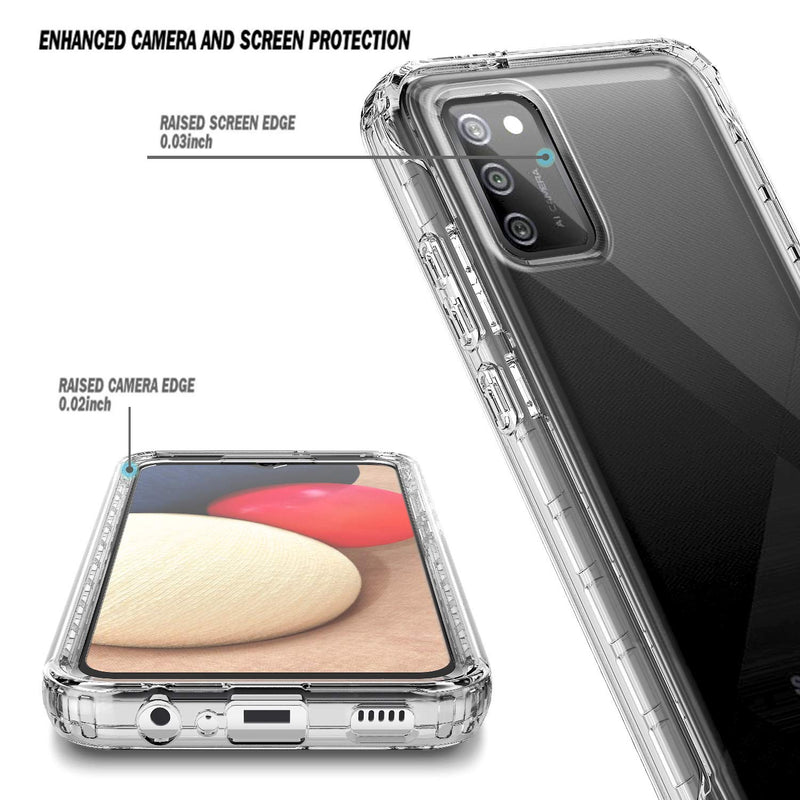 NZND Case for Samsung Galaxy A02S with [Built-in Screen Protector], Full-Body Shockproof Protective Rugged Bumper Cover, Impact Resist Durable Phone Case (Clear) Clear