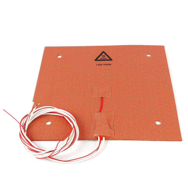 BCZAMD 235 X 235mm 120V 500W Silicone Rubber Heater Mat/Pad with NTC 100K Thermistor Strong Adhesive for 3D Printer Parts