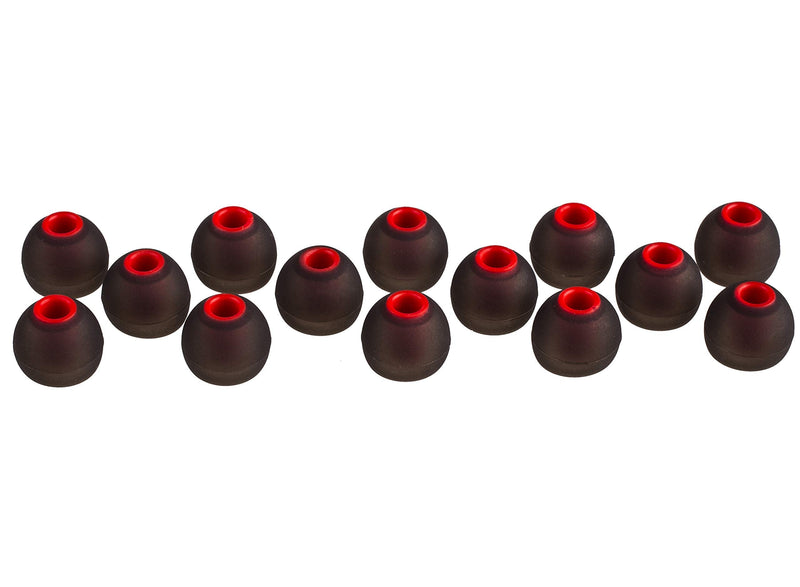XCESSOR (S) 7 Pairs (14 Pieces) of Silicone Replacement in Ear Earphone Small Size Earbuds Replacement Ear Tips for Popular in-Ear Headphones. Black/Red S Black / Red