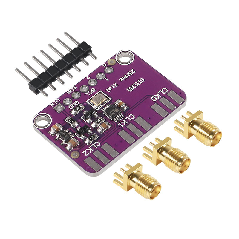 AITIAO 2Pcs Si5351 I2C IIC High Frequency Signal Generator DC 3V-5V CJMCU-5351 Si5351A Clock Generator Breakout Board 8KHz to 160MHz Square Wave Frequency Generator with Dupont Cables for Arduino