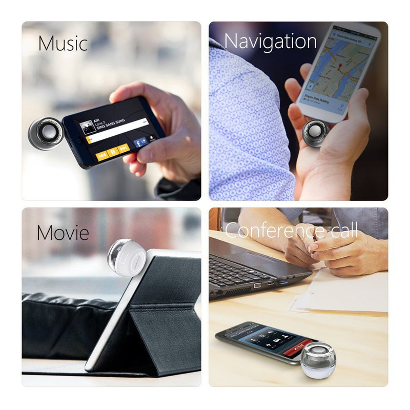 Portable Speaker, Leadsound Crystal 3W 27mm 8Ω Mini Wireless Speaker with 3.5mm Aux Audio Jack Plug in Clear Bass Micro USB Port Audio Dock for Smart Phone, for Pad, Computer (White)