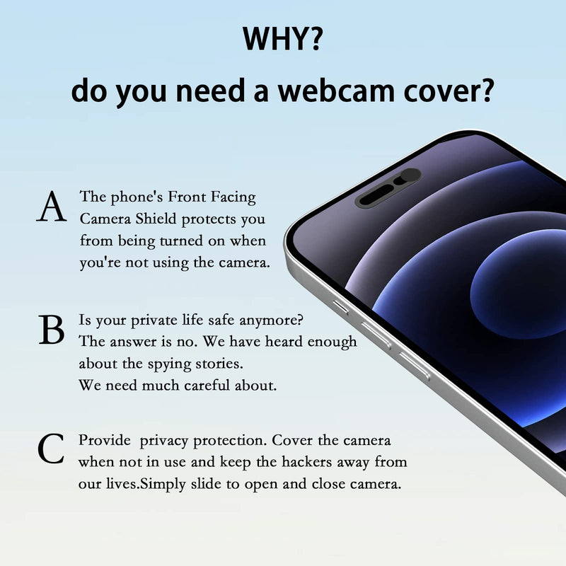 Phone Camera Cover,Webcam Cover Compatible for iPhone 14 Pro, iPhone 14 Pro Max Protect Privacy and Security,Not Affect Facial Recognition（Black） Black 14 Pro /14 Pro Max-Black