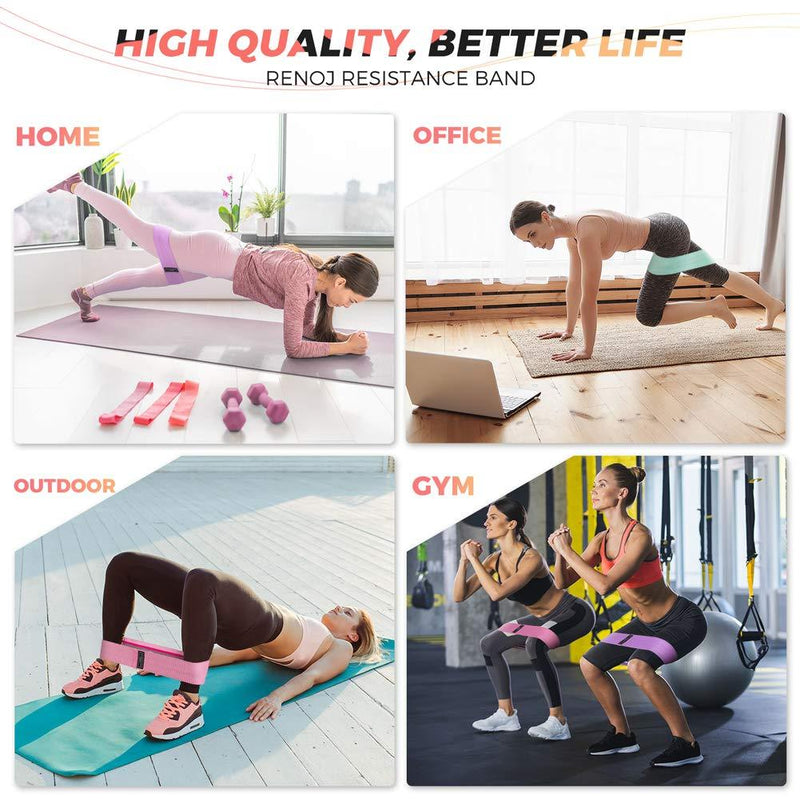 Resistance Bands Women, Exercise Bands for Workout, 3 Levels Booty Bands for Legs and Butt Grays