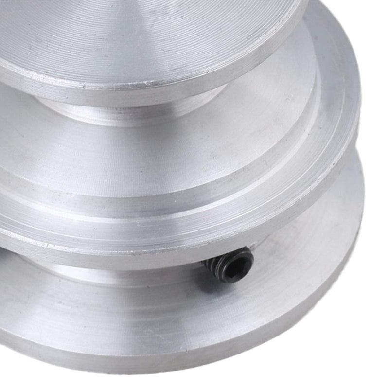 Mxfans 40x30x8MM Silver Aluminum 2-Step Groove Fixed Bore Pulley with Wrench