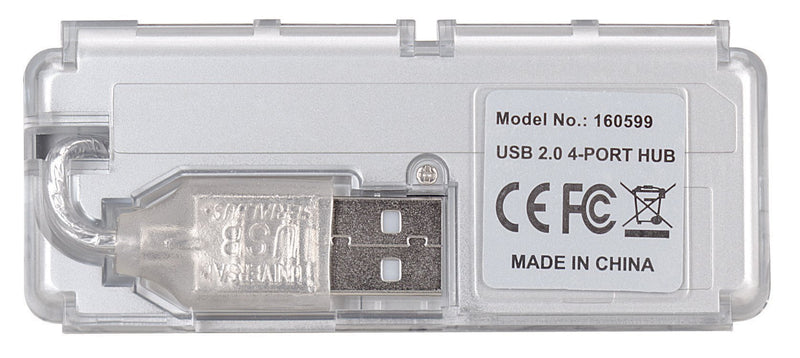 Manhattan 4-Port Hi-Speed USB Pocket Hub - Silver (160599)