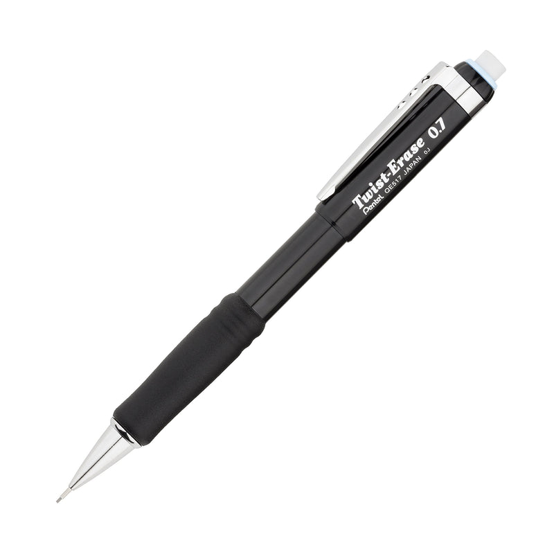 Pentel Twist-Erase III Automatic Pencil with 2 Eraser Refills, 0.7mm, Assorted Barrels, 2 Pack (QE517BP2-K6) 2 pencils + 2 Eraser Single