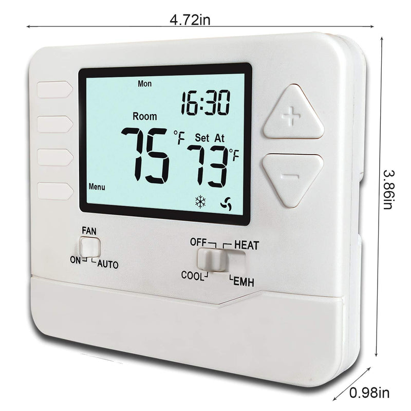 Heagstat H721 Non-Programmable Heat Pump Thermostat, 2 Heat/1 Cool, with 4.5 sq. Inch Display
